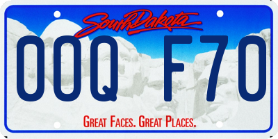 SD license plate 0OQF70