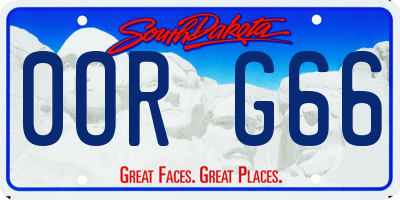 SD license plate 0ORG66