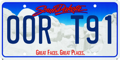 SD license plate 0ORT91