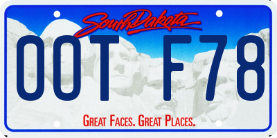 SD license plate 0OTF78