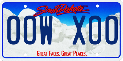 SD license plate 0OWX00