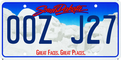 SD license plate 0OZJ27