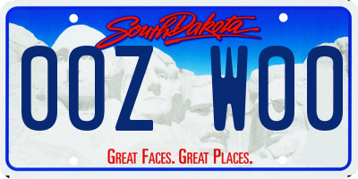 SD license plate 0OZW00