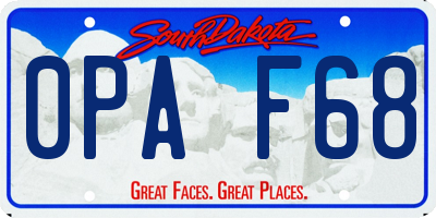 SD license plate 0PAF68
