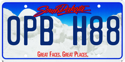 SD license plate 0PBH88
