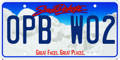 SD license plate 0PBW02