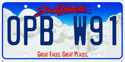 SD license plate 0PBW91