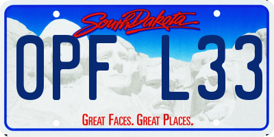 SD license plate 0PFL33
