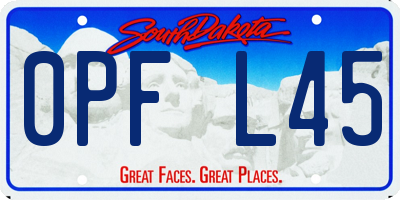 SD license plate 0PFL45