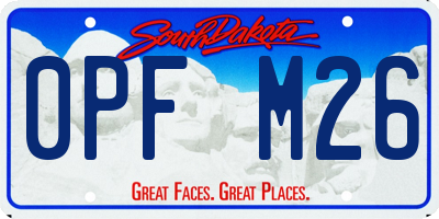 SD license plate 0PFM26