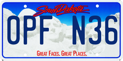 SD license plate 0PFN36