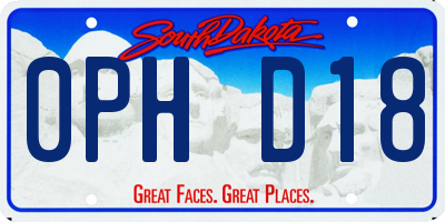 SD license plate 0PHD18