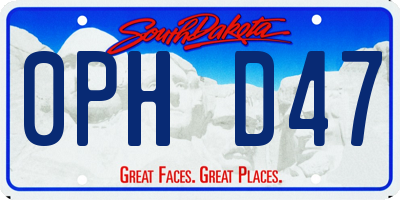 SD license plate 0PHD47