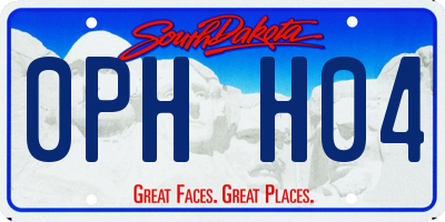 SD license plate 0PHH04