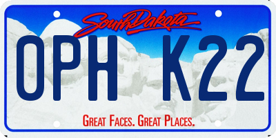 SD license plate 0PHK22