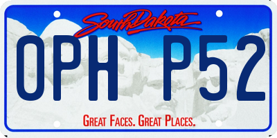 SD license plate 0PHP52