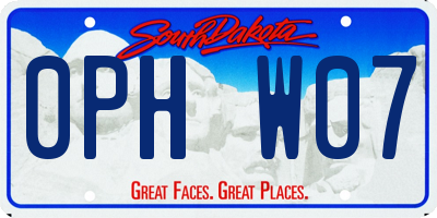 SD license plate 0PHW07