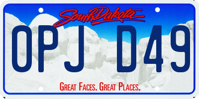 SD license plate 0PJD49