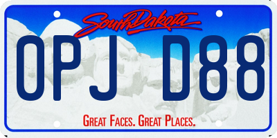 SD license plate 0PJD88