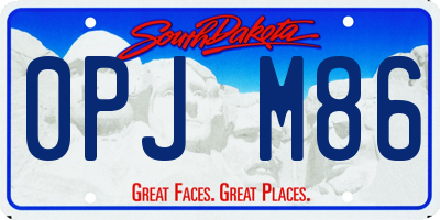 SD license plate 0PJM86