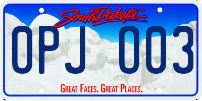 SD license plate 0PJO03