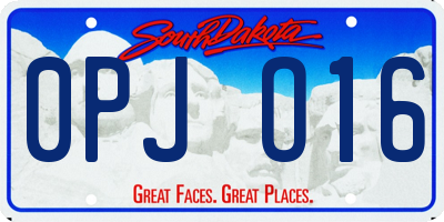 SD license plate 0PJO16