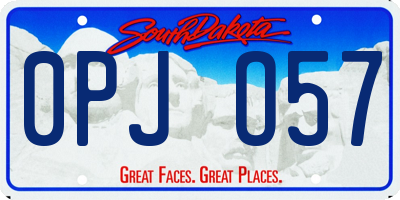 SD license plate 0PJO57