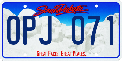 SD license plate 0PJO71