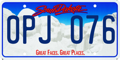 SD license plate 0PJO76