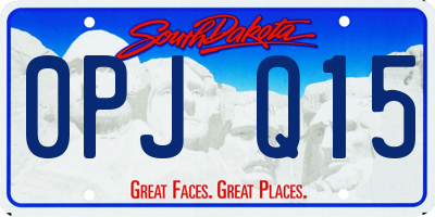 SD license plate 0PJQ15
