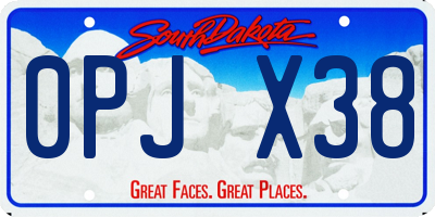 SD license plate 0PJX38