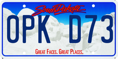 SD license plate 0PKD73