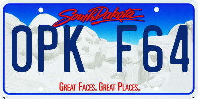 SD license plate 0PKF64