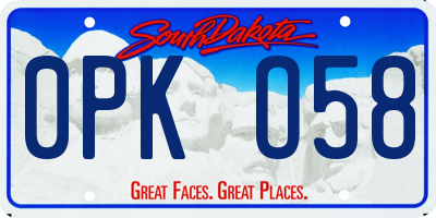SD license plate 0PKO58