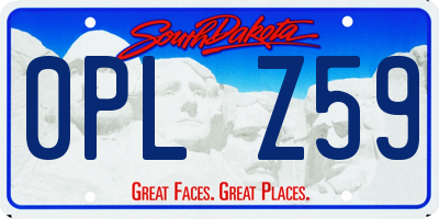 SD license plate 0PLZ59