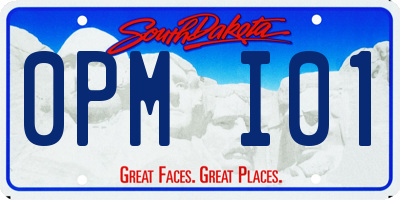 SD license plate 0PMI01