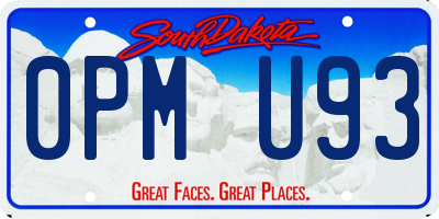 SD license plate 0PMU93