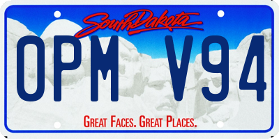 SD license plate 0PMV94