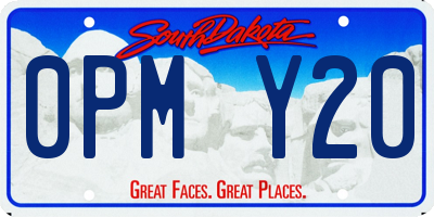 SD license plate 0PMY20
