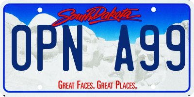 SD license plate 0PNA99