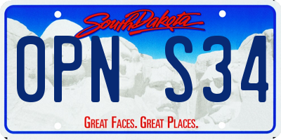 SD license plate 0PNS34