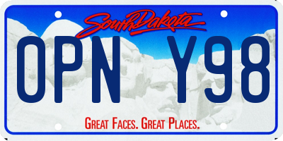 SD license plate 0PNY98