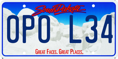 SD license plate 0POL34