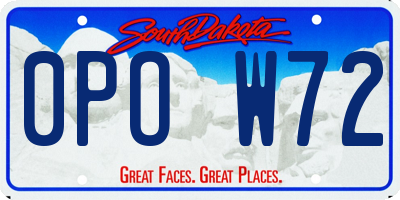 SD license plate 0POW72