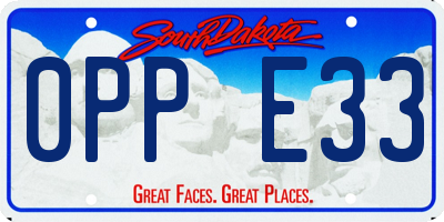 SD license plate 0PPE33