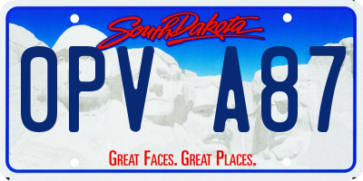 SD license plate 0PVA87