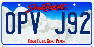 SD license plate 0PVJ92