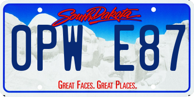 SD license plate 0PWE87