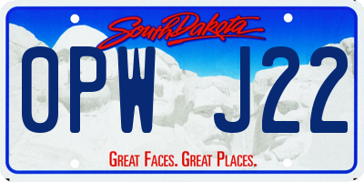 SD license plate 0PWJ22