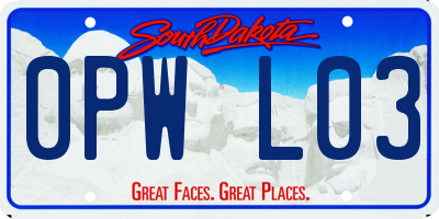 SD license plate 0PWL03
